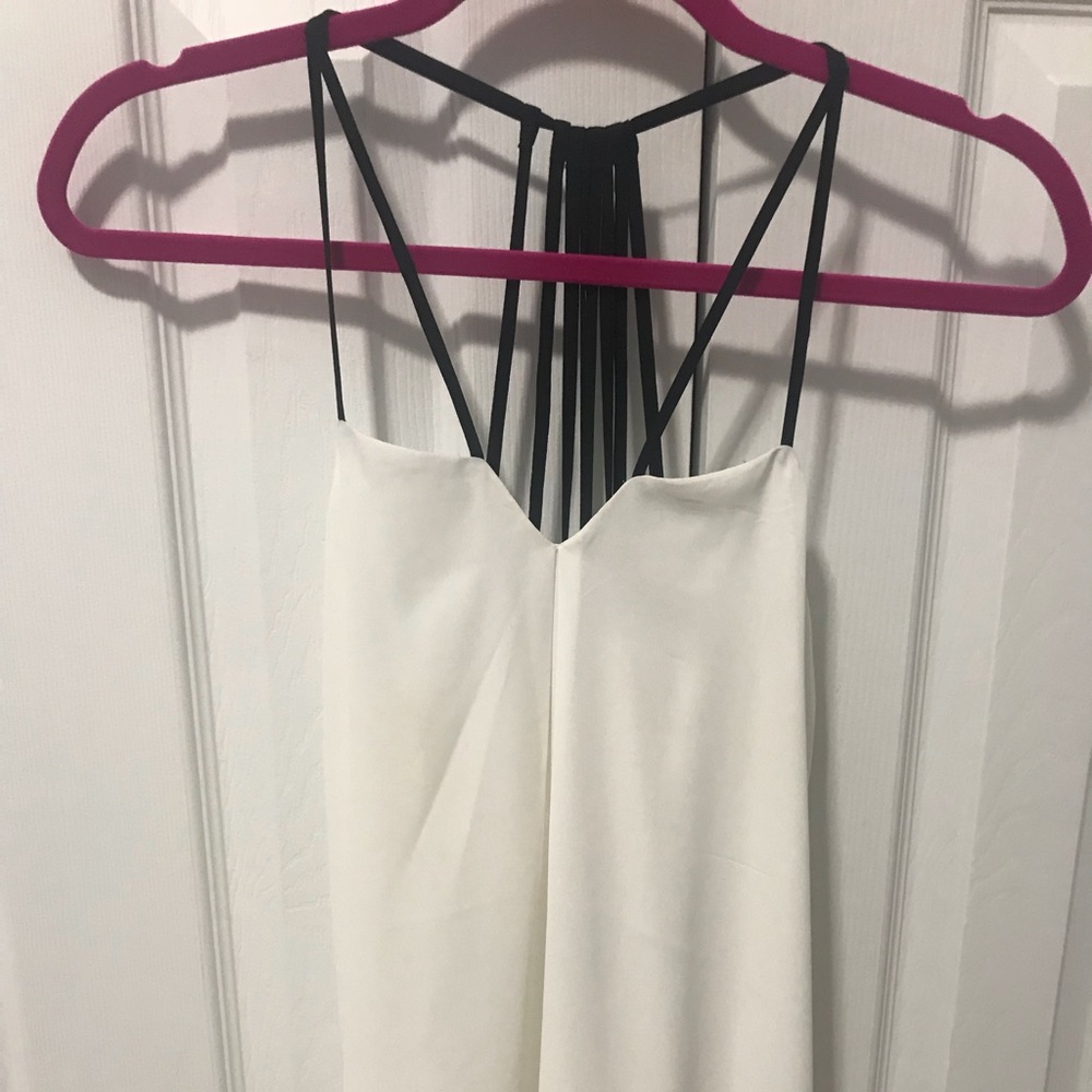White flowy tank top blank straps.